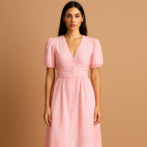 Flowy maxi dress for women with long sleeves and button-down design, perfect for casual days, elegant workwear, and formal occasions.