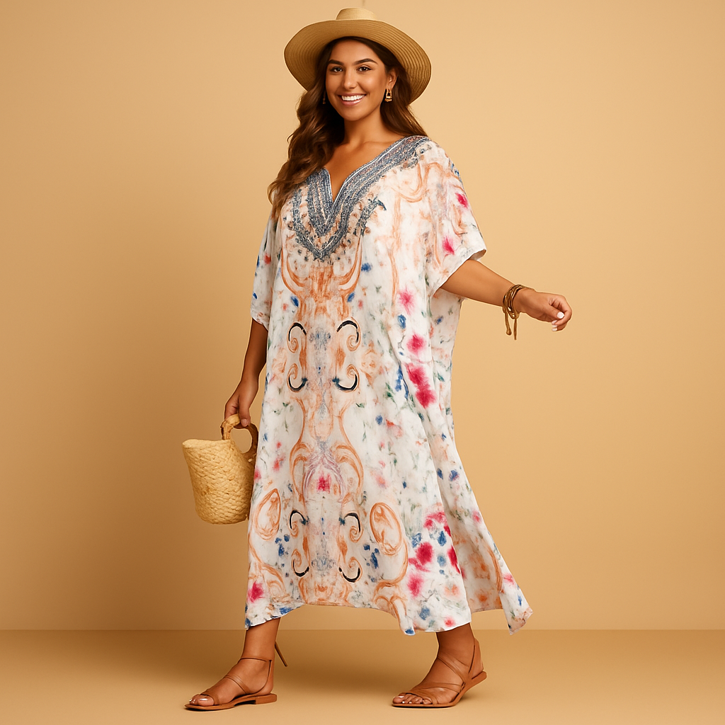 Flowy casual summer dress for women in breathable fabric with flattering fit, available in multiple colors for spring and summer occasions.