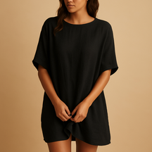 Flowy midi dress for women with breathable fabric, elegant silhouette, and knee-length cut, ideal for summer outings and festive occasions.