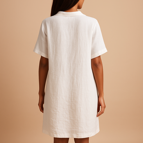 Flowy midi dress for women with breathable fabric, elegant silhouette, and knee-length cut, ideal for summer outings and festive occasions.