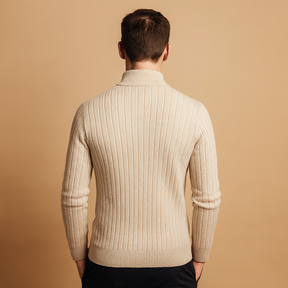 Marcus is a half-zip sweater for men with ribbed sleeves and a modern design. Perfect for casual or smart-casual looks. Order now in 5 colors!