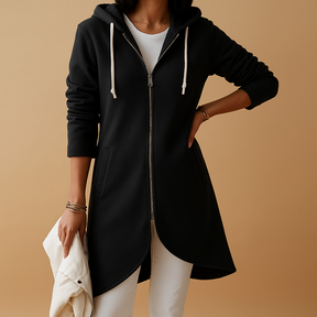 Casual knitted zip vest for women in beige and black, perfect for stylish layering in any season.