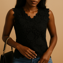 Lace blouse with round neck for women in five elegant colors, perfect for office wear and casual outings with a refined feminine touch.