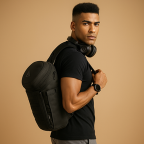 Large anti-theft crossbody bag for men with water-resistant fabric, tablet sleeve, and breathable ergonomic design—ideal for travel and daily commutes.