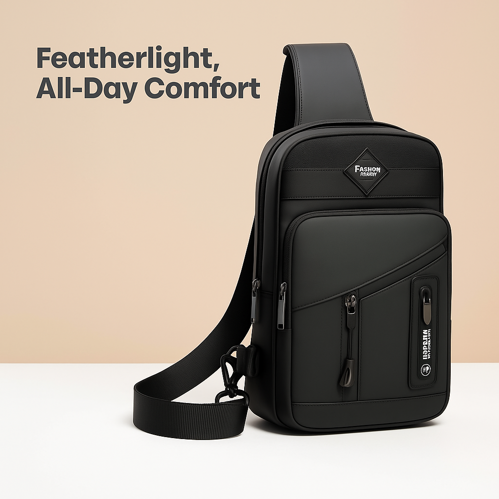 Men’s large anti-theft messenger bag with waterproof compartments, Oxford fabric, and adjustable strap—perfect for professional and daily use