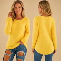 Women’s lightweight cotton knit sweater with crew neck and long sleeves—ideal for spring, summer layering, or casual all-season outfits.