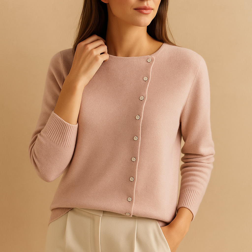 Women’s lightweight round neck sweater in solid color with long sleeves, perfect for layering or standalone everyday wear.