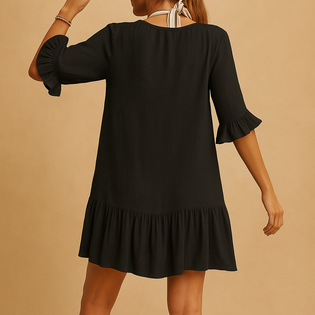 Lightweight summer dress for women with loose fit and breathable fabric, ideal for warm weather, beach days, and casual outings.