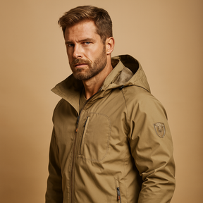 Men’s lightweight summer outdoor jacket with breathable fabric, durable design, and multiple pockets, ideal for hiking, camping, or casual wear.