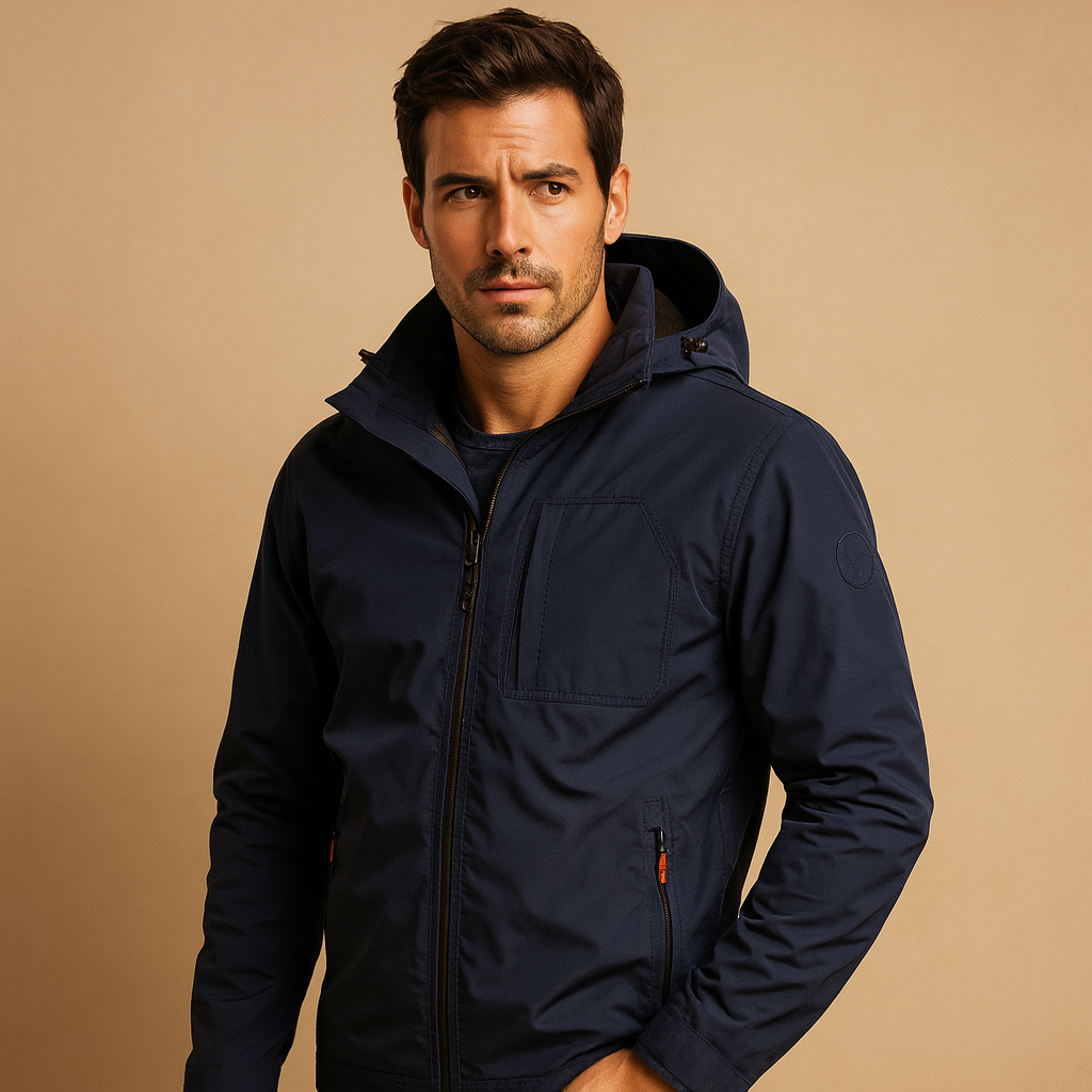 Men’s lightweight summer outdoor jacket with breathable fabric, durable design, and multiple pockets, ideal for hiking, camping, or casual wear.