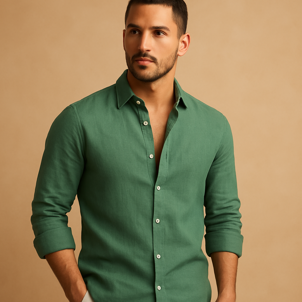 Men’s lightweight summer shirt in relaxed fit and breathable fabric, ideal for warm weather and casual outfits.