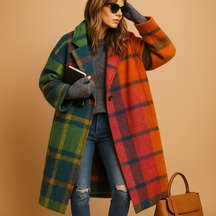 Elegant long autumn coat for women with practical pockets and a relaxed fit, ideal for stylish everyday wear in cooler seasons.