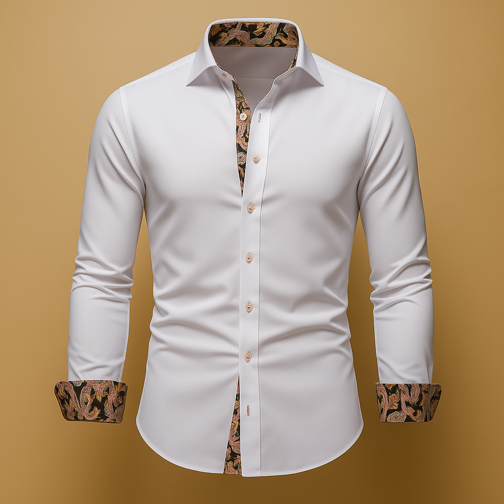 Men’s long sleeve shirt in classic design with a refined fit, ideal for formal events, evenings out, and smart casual wear.