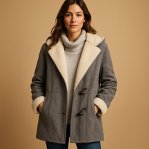 Women's long winter coat with hood in red, black, khaki, green, and gray – warm, stylish and ideal for cold weather