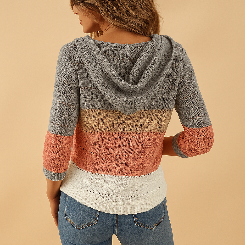 Lightweight V-neck sweater for women with a relaxed fit, breathable knit, and all-season comfort, ideal for layering or standalone wear.