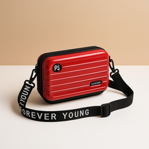 Stylish mini suitcase crossbody bag for women, durable and lightweight, perfect for daily essentials and fashion-forward looks.