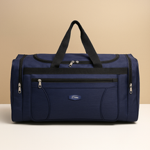 Multi-compartment sports duffle bag for men with zippered pockets, spacious interior, and detachable straps, perfect for gym and travel use.