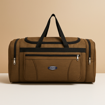 Multi-compartment sports duffle bag for men with zippered pockets, spacious interior, and detachable straps, perfect for gym and travel use.