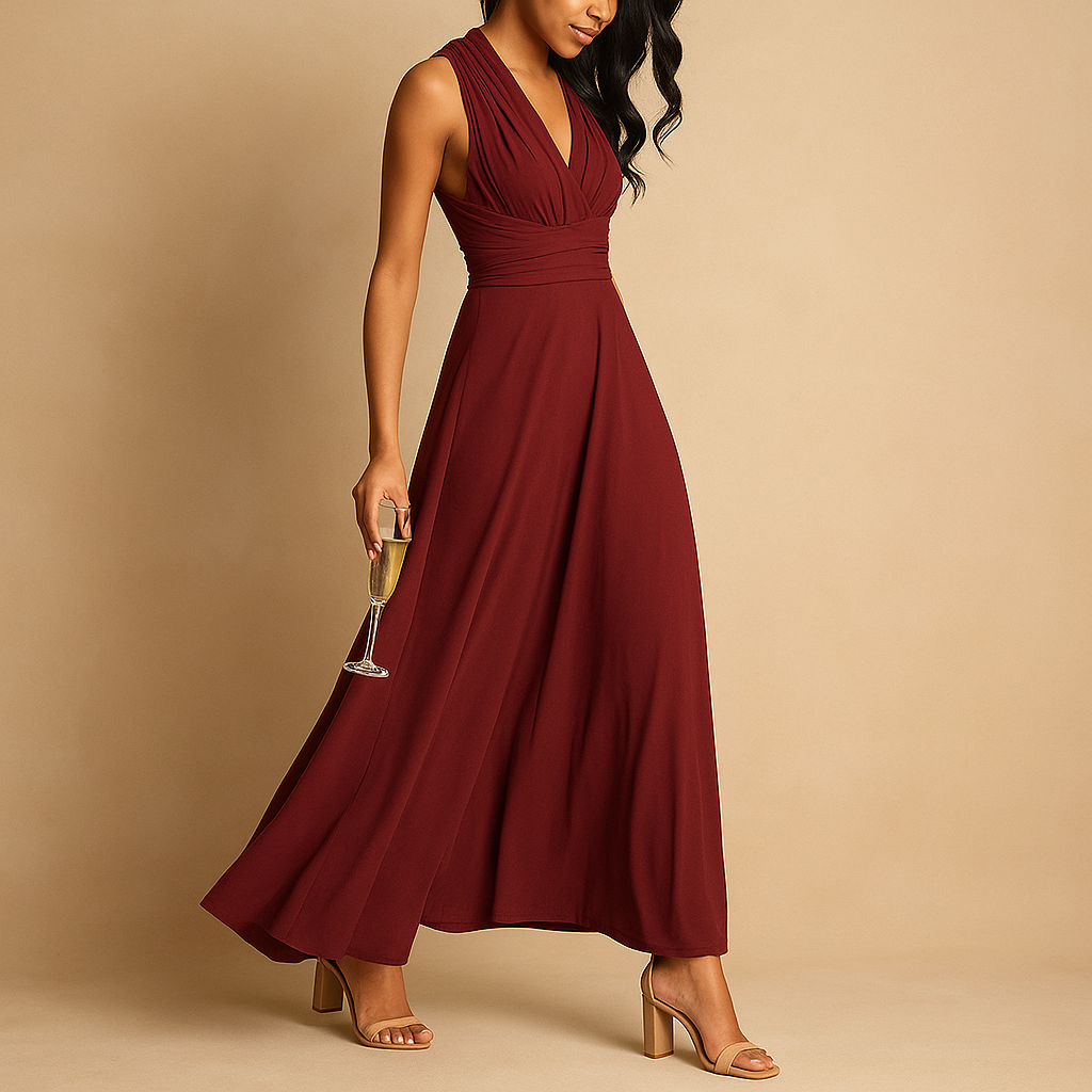 Multiway wrap dress for women in breathable fabric with flattering fit, perfect for parties, summer outings, and casual chic styling.