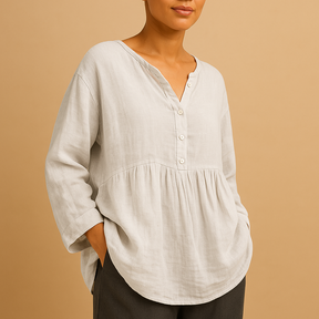 Lightweight oversized summer blouse for women with loose fit, ideal for casual outings and sunny vacation days.