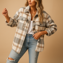 Oversized winter jacket for women with modern silhouette and warm lining, ideal for layering in cold weather.