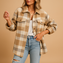 Oversized winter jacket for women with modern silhouette and warm lining, ideal for layering in cold weather.