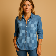Plaid long sleeve blouse for women with relaxed fit and breathable fabric, perfect for casual and semi-formal occasions.