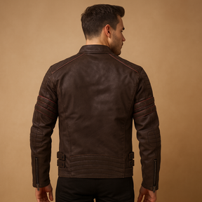 Men’s premium biker jacket with a timeless design, perfect for motorcycle rides, casual evenings, and autumn or winter wear.