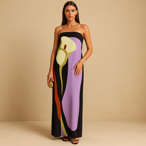 Elegant printed summer dress for women with flattering fit, perfect for holidays, garden parties, and stylish warm-weather outings.