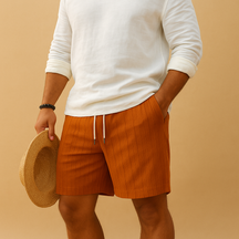 Men’s relaxed fit summer shorts with drawstring and breathable fabric, ideal for beach, casual outings, and warm weather comfort