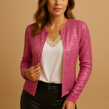 Short party jacket for women with sleek cut and elegant fit, ideal for evening events and special occasions.