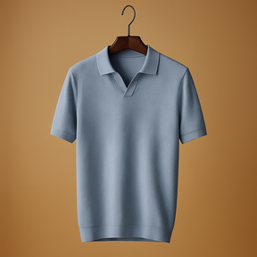 Men’s slim fit polo shirt with button collar, versatile design, and timeless colours, perfect for casual, office, or semi-formal wear.
