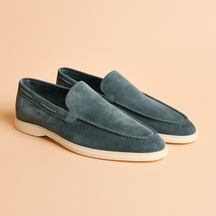 Men’s slip-on shoes with suede-look finish, elastic side panels, and anti-slip sole, perfect for work and casual occasions.