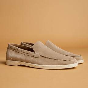 Men’s slip-on shoes with suede-look finish, elastic side panels, and anti-slip sole, perfect for work and casual occasions.