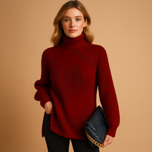 Women’s soft turtleneck sweater with elegant fit and warm texture, perfect for autumn and winter layering or stylish everyday wear.