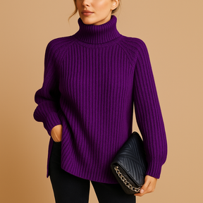 Women’s soft turtleneck sweater with elegant fit and warm texture, perfect for autumn and winter layering or stylish everyday wear.