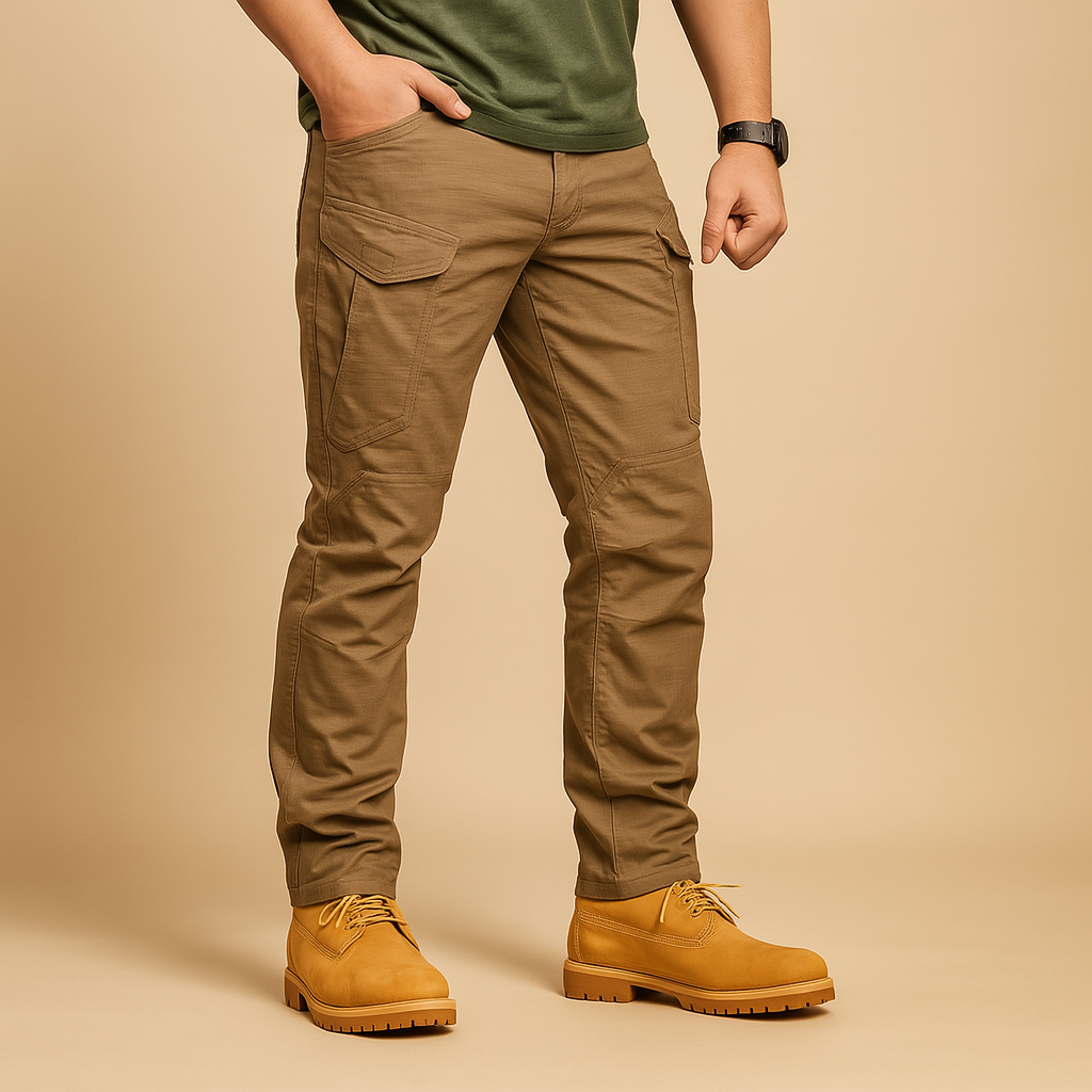 Men’s tactical cargo pants with military-inspired design, multiple pockets, and a lightweight fit, ideal for outdoor, survival, and daily use.