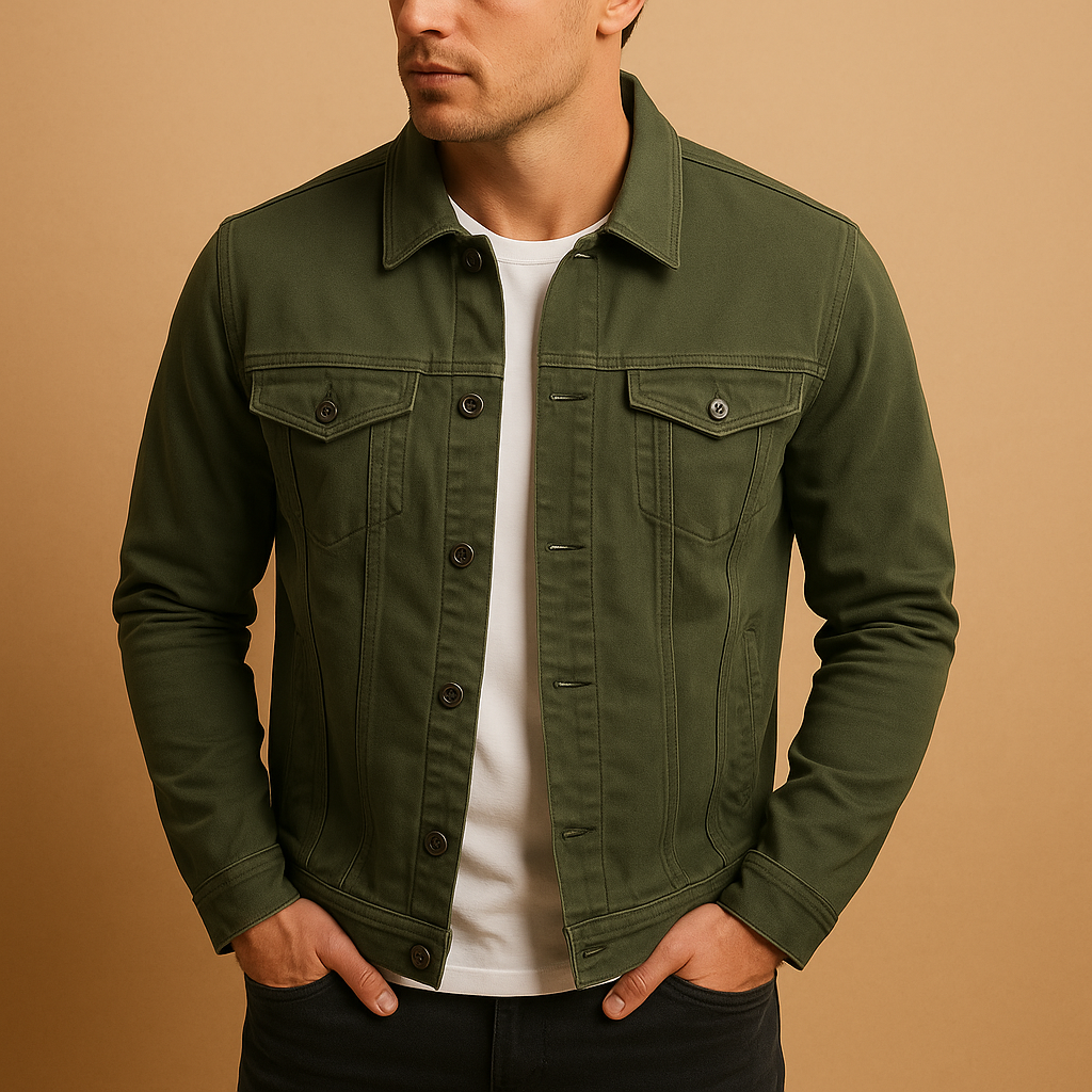Men’s tailored long sleeve cotton dress shirt with button closure, available in army green, black, white, blue, and navy, perfect for work or casual wear.