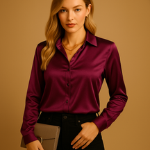 Timeless elegant blouse for women with classic collar and lightweight fabric, ideal for workdays or casual outings year-round.