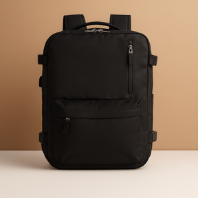 TSA-approved travel backpack for women with anti-theft pockets, wet compartment, and padded straps for comfortable and organised travel.