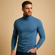 Turtleneck sweater for men with slim fit and classic design, perfect for autumn, winter, work, and formal occasions.