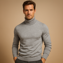 Turtleneck sweater for men with slim fit and classic design, perfect for autumn, winter, work, and formal occasions.