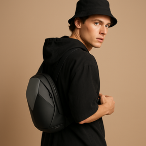 Urban anti-theft crossbody bag for men with waterproof shell, USB charging port, and ergonomic design—ideal for city commuting and travel security.