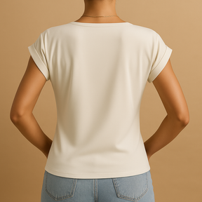V-neck blouse for women with a flattering tailored fit, classic design, and breathable fabric, perfect for casual and professional wear.