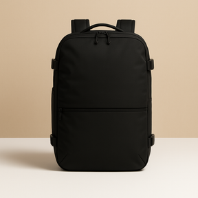 Men’s waterproof vacuum compression travel backpack with built-in TSA lock and expandable storage, ideal for weekend and long trips.
