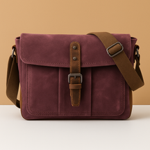 Men’s vintage messenger bag made from waterproof canvas with leather accents and adjustable strap, ideal for work, travel, or outdoor use