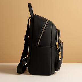 Water-resistant women’s backpack with anti-theft back pocket, adjustable straps, and spacious compartments, perfect for travel or everyday use.