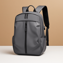 Water-resistant charging backpack for men with USB port, ergonomic padded design, and durable compartments—perfect for commuting and travel.