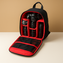 Waterproof camera backpack for men with adjustable padded dividers, tripod support, and breathable straps for secure, comfortable photography on the go.