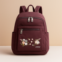 Floral waterproof backpack for women with laptop sleeve and RFID protection, perfect for travel or daily commuting.